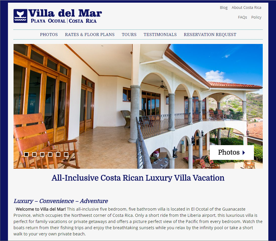 Villa del Mar, All-Inclusive Costa Rican Vacation Villa